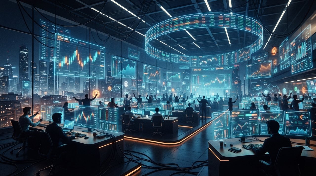 Illustration of crypto exchanges