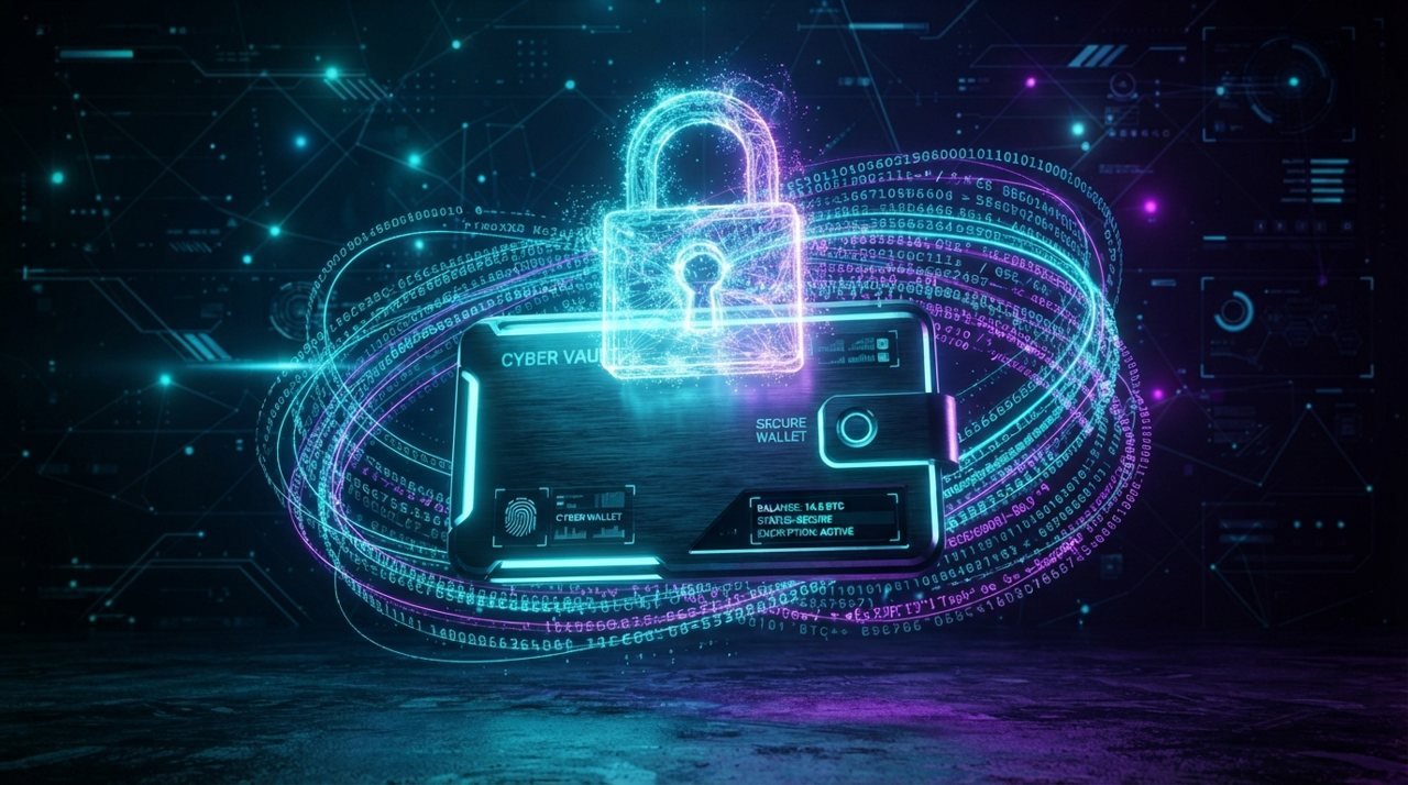Illustration of crypto wallets and security