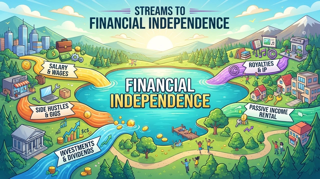 Illustration of passive income and financial independence